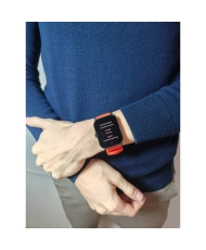 Unisex Smartwatch in Metal, Gun, Orange - SUPER AMOLED - SW070B