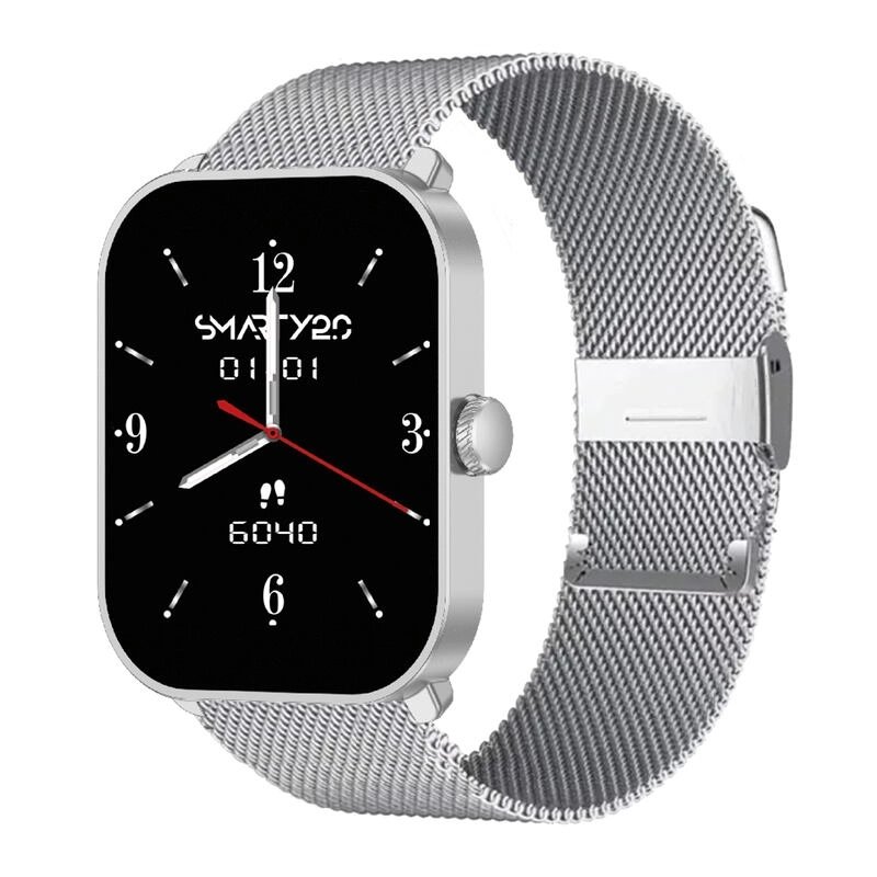 Vernetzte Unisex-Uhr aus Metall, Silber – SUPER AMOLED – SW070I – Smarty