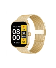 Vernetzte Unisex-Uhr aus Metall, Gold – SUPER AMOLED – SW070L