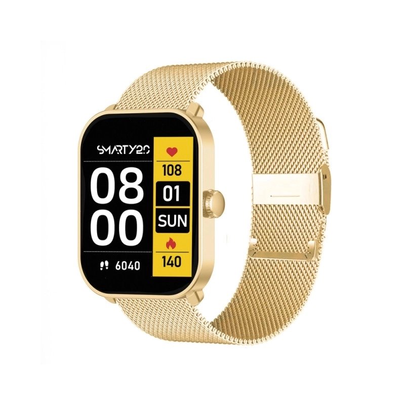 Unisex Smartwatch in Metal, Gold - SUPER AMOLED - SW070L - Smarty