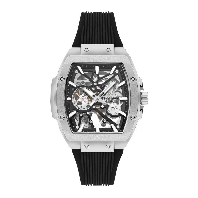 Reloj Automático Esqueleto para Hombre en Metal, Silicona, Plata, Negro - LC07979.351 - LEE COOPER