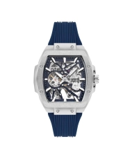 Montre squelette Homme Automatique en Métal, Silicone, Argenté, Bleu - LC07979.399