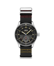 Montre Homme Meca Quartz en Acier inoxydable, Nato, Nylon, Noir, Argenté - FLYBOY - AV-4112-01