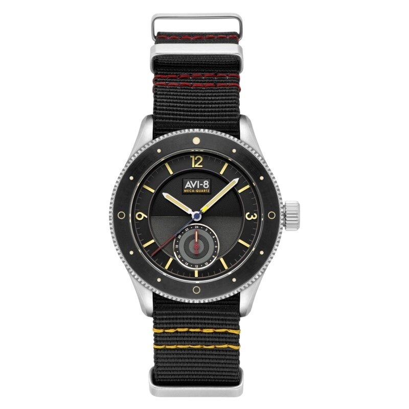 Reloj para Hombre Meca de Cuarzo en Acero, Nato, Nylon, Negro, Plata - FLYBOY - AV-4112-01 - AVI-8