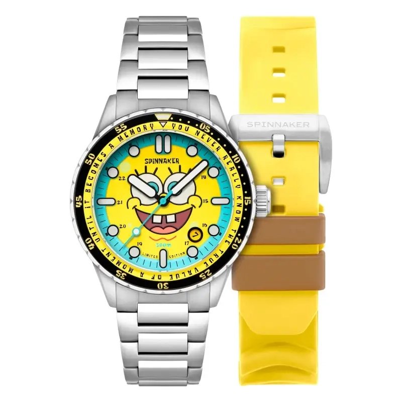 Montre Automatique Bob l'Éponge, Jaune, Édition Limitée Spinnaker x Bob l'Éponge 25e Anniversaire - SP-5138-11