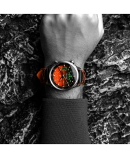 Montre automatique en acier inoxydable et cuir, silicone, orange, noir, gun - HAWKER HARRIER HUD AUTOMATIC - AV-4117-03