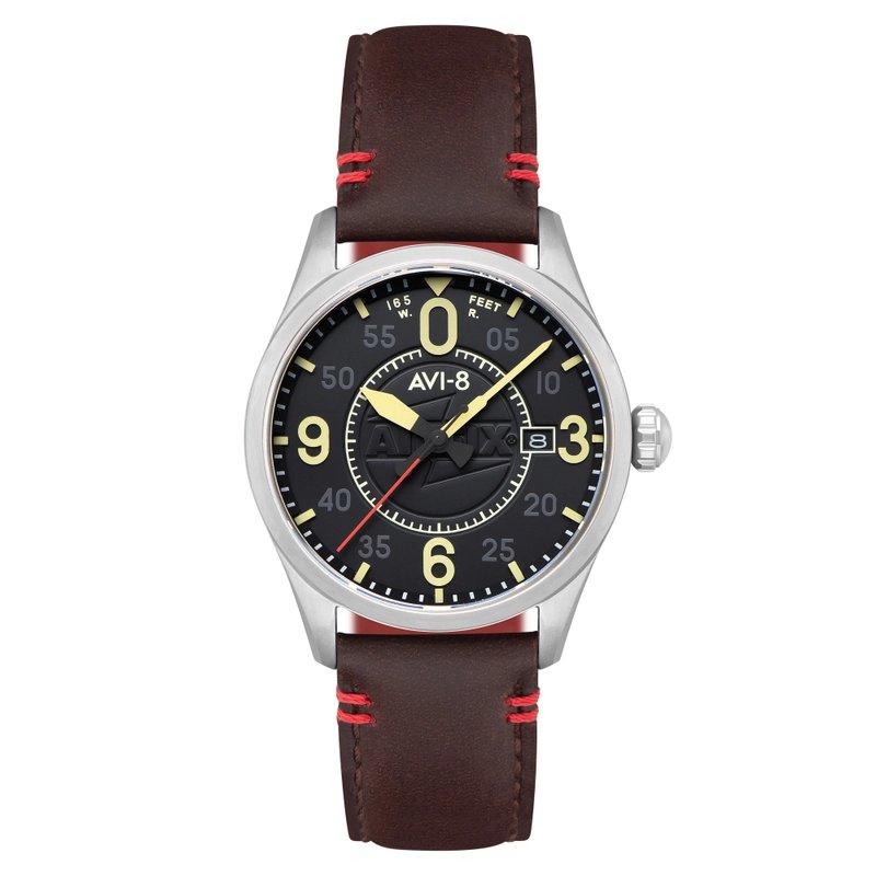 Montre automatique en acier inoxydable et cuir - SPITFIRE SMITH AUTOMATIC AIRFIX EDITION - AV-4090-08