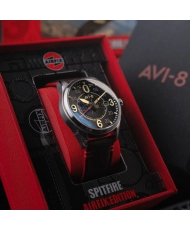 Stainless Steel and Leather Automatic Watch - SPITFIRE SMITH AUTOMATIC AIRFIX EDITION - AV-4090-08