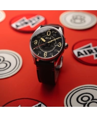 Stainless Steel and Leather Automatic Watch - SPITFIRE SMITH AUTOMATIC AIRFIX EDITION - AV-4090-08