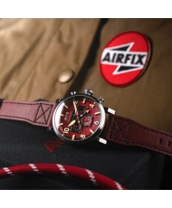 Stainless Steel and Leather Chronograph Watch - DAMBUSTER GIBSON DUAL TIME CHRONOGRAPH AIRFIX EDITION - AV-4107-04