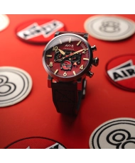 Stainless Steel and Leather Chronograph Watch - DAMBUSTER GIBSON DUAL TIME CHRONOGRAPH AIRFIX EDITION - AV-4107-04