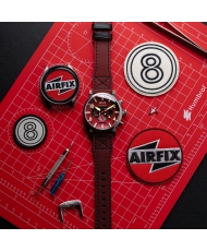 Reloj cronógrafo en acero y piel - DAMBUSTER GIBSON DUAL TIME CHRONOGRAPH AIRFIX EDITION - AV-4107-04