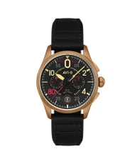 Montre chronographe en acier inoxydable et cuir - SPITFIRE LOCK CHRONOGRAPH D-DAY 80 LIMITED EDITION - AV-4089-0A