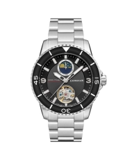 Front photo of this Men's Watch in Grey, Black Stainless Steel - PREVOST COLLECTION - EARNSHAW | ES-8210-11