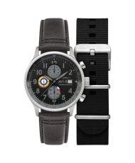 Reloj cronógrafo en acero y piel, nailon - HAWKER HURRICANE CLASSIC CHRONOGRAPH - AV-4011-0U