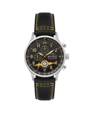 Montre chronographe en acier inoxydable et cuir - HAWKER HURRICANE CLASSIC CHRONOGRAPH - AV-4011-0Z