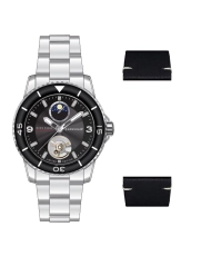 Photo 5 setting in context of this Men's Watch in Grey, Black Stainless Steel - PREVOST COLLECTION - EARNSHAW | ES-8210-11