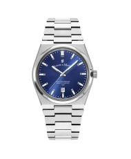 Reloj de cuarzo en acero inoxidable, azul, plateado - HORIZON GENTS - JWG03502