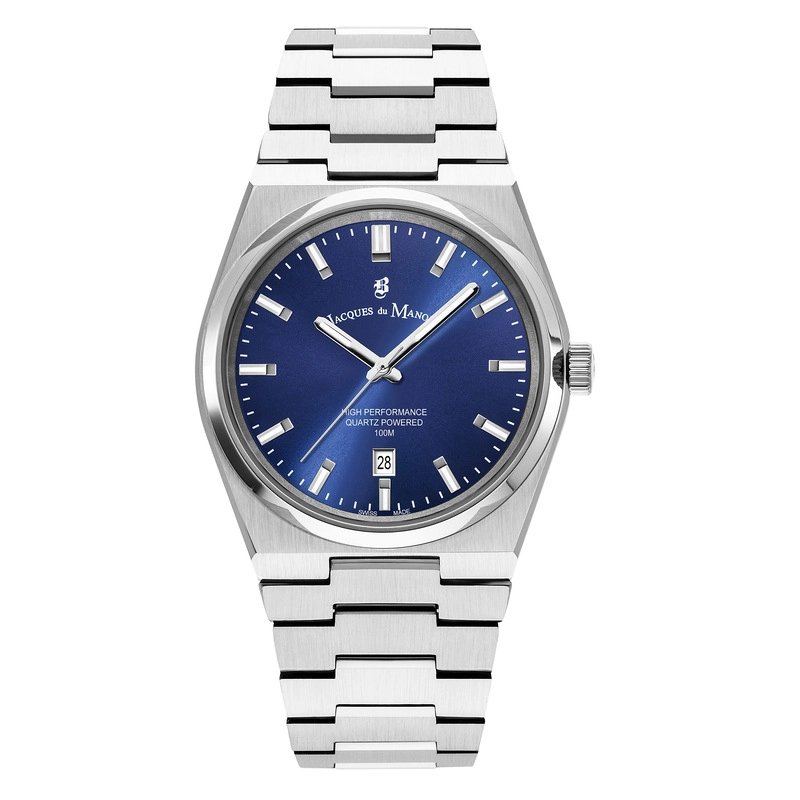 Reloj de cuarzo en acero inoxidable, azul, plateado - HORIZON GENTS - JWG03502