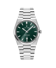 Reloj de cuarzo en acero inoxidable, verde, plateado - HORIZON GENTS - JWG03503