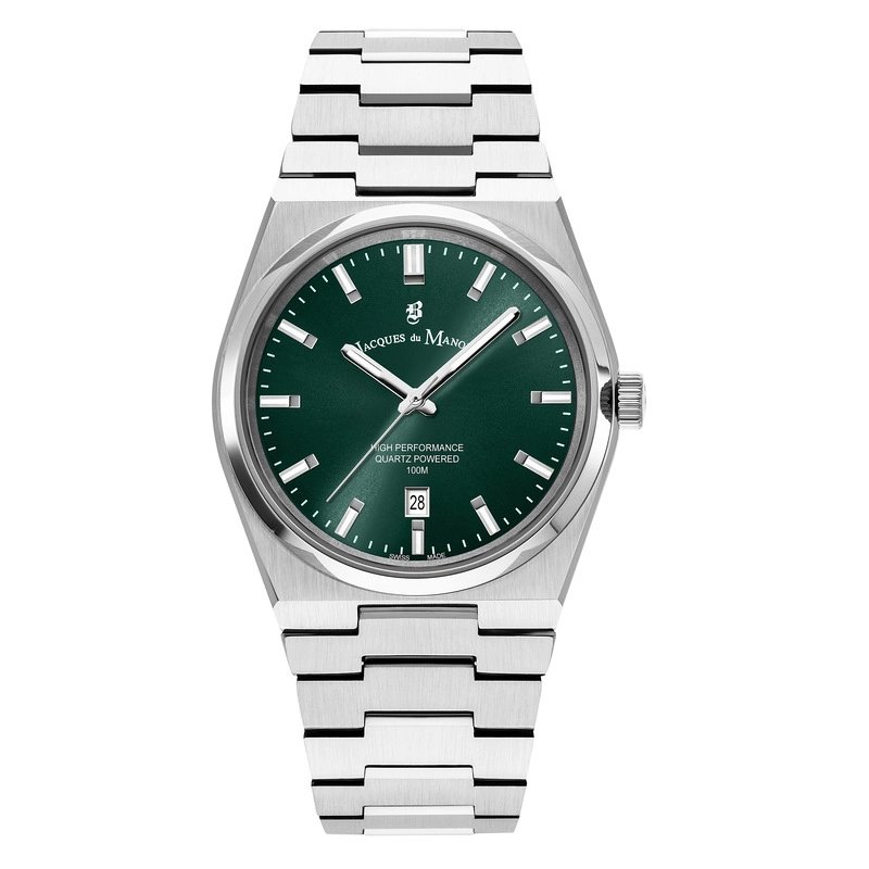 Stainless Steel Quartz Watch, Green, Silver - HORIZON GENTS - JWG03503