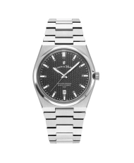 Stainless Steel Quartz Watch, Black, Silver - HORIZON GENTS - JWG03506