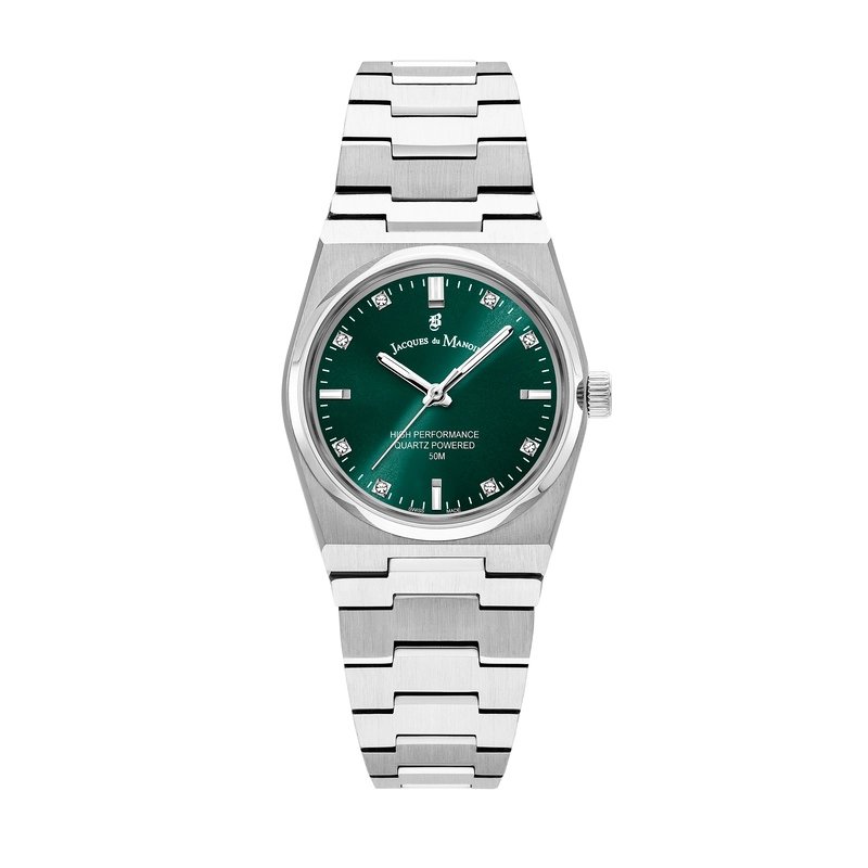 Montre quartz en acier inoxydable, argenté, vert - HORIZON LADIES - JWL03603