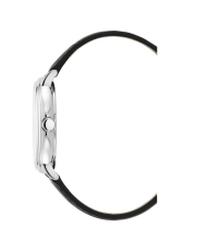 Quarzuhr aus Edelstahl und Leder, Schwarz, Silber – KILO – JDM-WG026-01