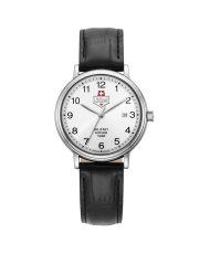 Montre quartz en acier inoxydable et cuir, blanc, argenté, noir - KILO - JDM-WG026-02