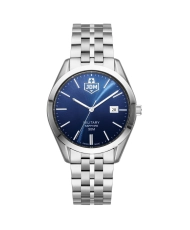 Montre quartz en acier inoxydable, argenté, bleu - INTERLAKEN GENTS - JDM-WG023-02