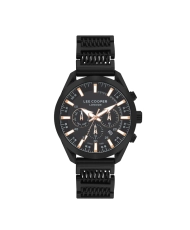 Quartz watch in metal, black, rose gold - LC07556.650