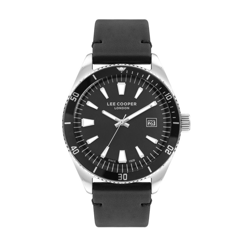 Reloj de cuarzo en metal y piel, negro, plateado - LC07611.351