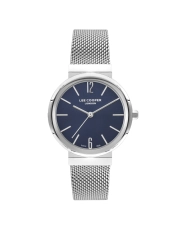 Reloj de cuarzo en metal y malla milanesa, azul, plateado - LC07623.390