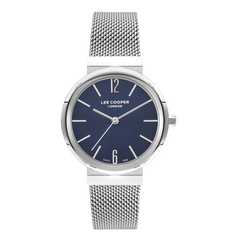 Montre quartz en métal et maille milanaise, bleu, argenté - LC07623.390