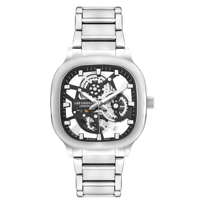 Montre squelette quartz en métal, noir, argenté - LC07974.350