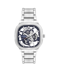 Reloj esqueleto de cuarzo metálico, azul, plateado - LC07974.390