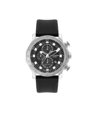 Reloj de cuarzo en metal y piel, negro, plateado - LC07631.351