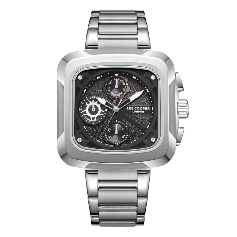 Quartz watch in metal, black, silver - LC08013.350