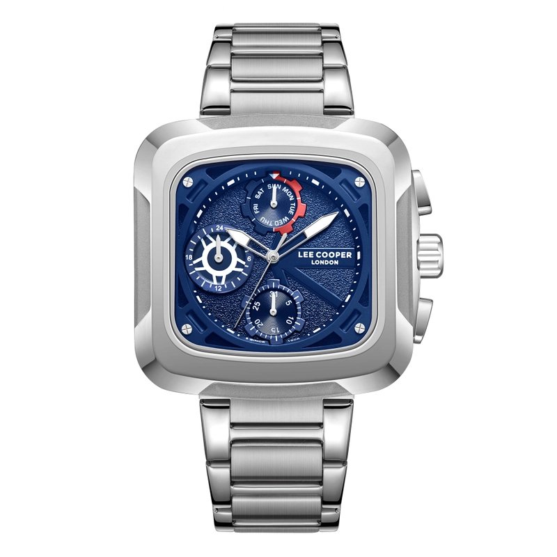 Montre quartz en métal, bleu, argenté - LC08013.390