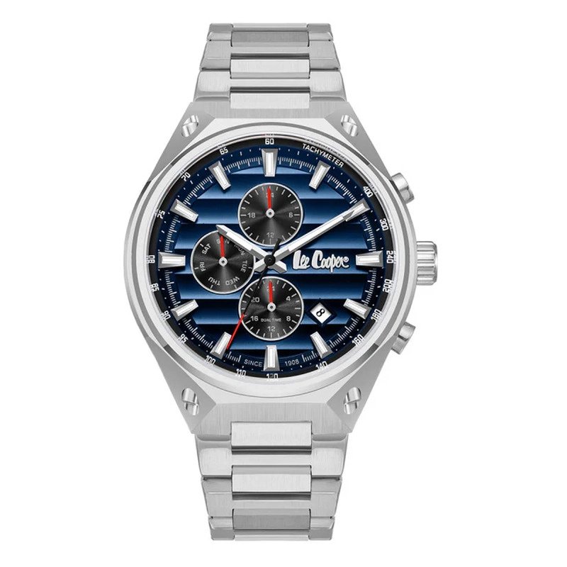 Montre quartz en métal, bleu, argenté - LC08026.390