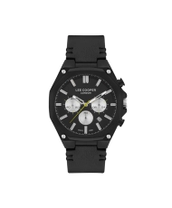 Quartz watch in metal and leather, black - LC07318.651