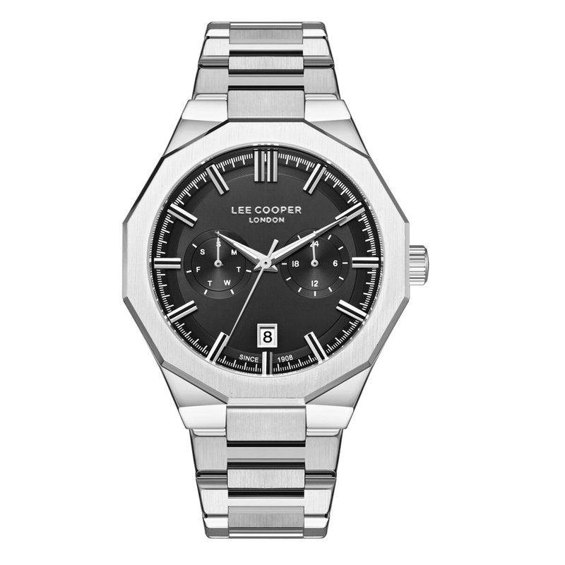 Quartz watch in metal, black, silver - LC08018.350