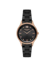 Montre quartz en métal, rose doré, noir - LC07113.460