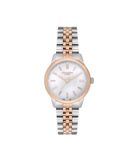 Montre quartz en métal, argenté, rose doré, blanc - LC07144.520