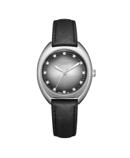 Reloj de cuarzo en metal y piel, negro, plateado - LC07988.331