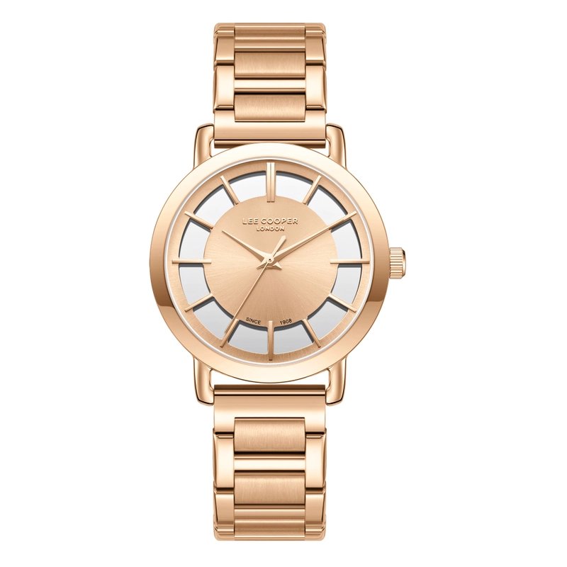 Metal quartz watch, rose gold - LC08037.410