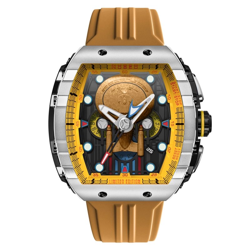 Montre chronographe en acier inoxydable et silicone - STAR TREK ENTREPRISE-D CHRONOGRAPH LIMITED EDITION - NB-6097-02