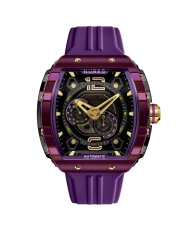 Automatic watch in stainless steel and silicone, purple, black - MAGELLAN 24H AUTOMATIC - NB-6087-01