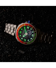 Reloj de buceo automático de acero inoxidable, rojo, negro, plateado - APOLLO 55TH AUTOMATIC - NB-6093-33