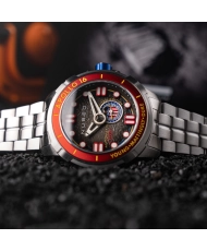 Reloj de buceo automático de acero inoxidable, rojo, negro, plateado - APOLLO 55TH AUTOMATIC - NB-6093-33